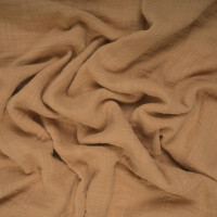 DOUBLE GAUZE LINEN OPTIC SOLID TOFFEE