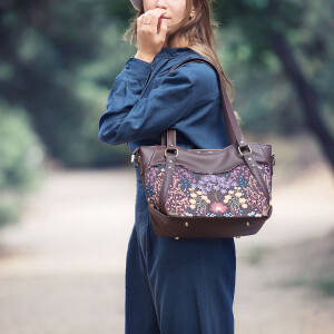 CANVAS GABARDINE TWILL FLORARIUM LICORICE GRAY