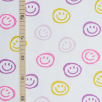 FRENCH TERRY BRUSHED SMILEY WHITE