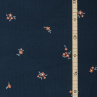FINE CORD SMALL FLOWERS NAVY