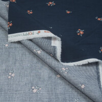 FINE CORD SMALL FLOWERS NAVY