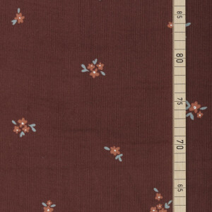 FEINCORD KLEINE BLUMEN CHOCO