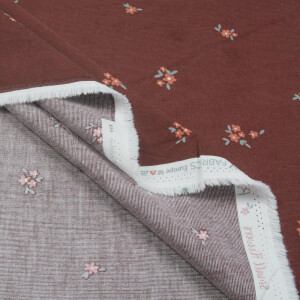 FEINCORD KLEINE BLUMEN CHOCO