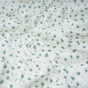 ORGANIC DOUBLE GAUZE LITTLE PEONY WHITE/MINT