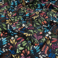 ORGANIC FRENCH TERRY HHL LEAVES BLACK