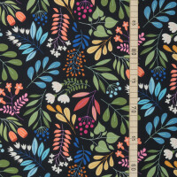 ORGANIC FRENCH TERRY HHL LEAVES BLACK