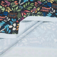 ORGANIC FRENCH TERRY HHL LEAVES BLACK