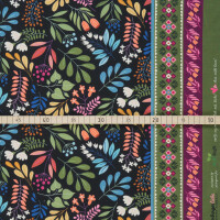 ORGANIC FRENCH TERRY HHL LEAVES BLACK