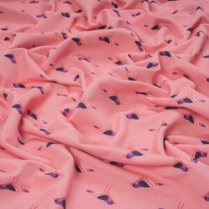 BIO FRENCH TERRY HHL BIRDS ROSA SCURO