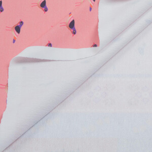 ORGANIC FRENCH TERRY HHL BIRDS ROSA SCURO