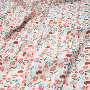 POPLIN AFRICA FLOWERS ECRU