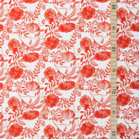 FRENCH TERRY POPPIES OFFWHITE