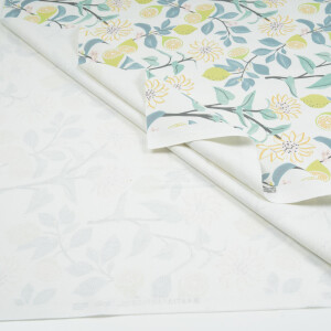 CANVAS LEMONS AND FLOWERS ECRU