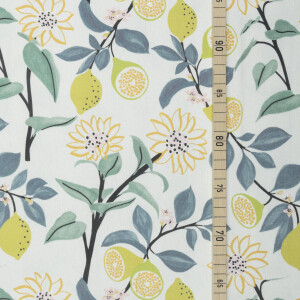 CANVAS LEMONS AND FLOWERS ECRU