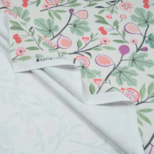 CANVAS FIGS AND CHERRIES ECRU