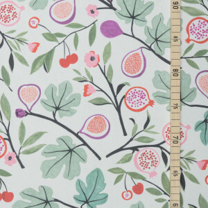 CANVAS FIGS AND CHERRIES ECRU