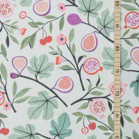 CANVAS FIGS AND CHERRIES ECRU