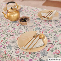 CANVAS FIGS AND CHERRIES ECRU