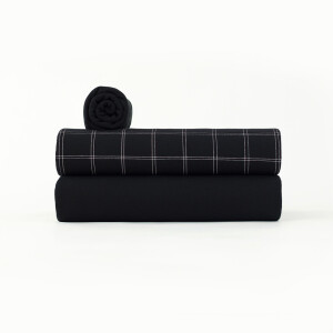 FRENCH TERRY DOUBLE GRID BLACK