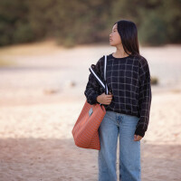 FRENCH TERRY DOUBLE GRID BLACK