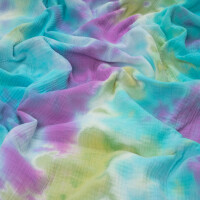 DOUBLE GAUZE TIE DYE PURPLE/AQUA