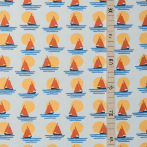 ORGANIC FRENCH TERRY BRUSHED SUNSET BOAT WHITE