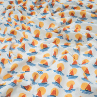 ORGANIC FRENCH TERRY BRUSHED SUNSET BOAT WHITE