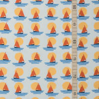 ORGANIC FRENCH TERRY BRUSHED SUNSET BOAT WHITE