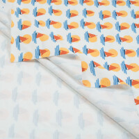 ORGANIC FRENCH TERRY BRUSHED SUNSET BOAT WHITE