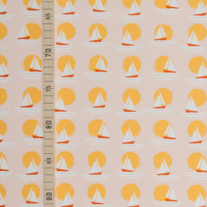 ORGANIC FRENCH TERRY BRUSHED SUNSET BOAT ROSE