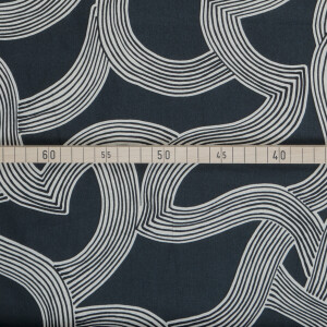POPLIN ABSTRACT WAVES BLACK