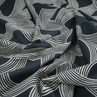 POPLIN ABSTRACT WAVES BLACK