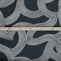POPLIN ABSTRACT WAVES BLACK