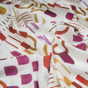 VISCOSE SMALL ABSTRACT ECRU