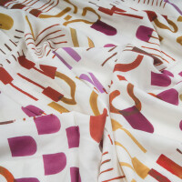 VISCOSE SMALL ABSTRACT ECRU