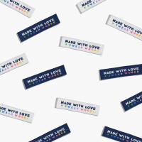 WOVEN LABEL MADE WITH LOVE & SWEAR WORDS (6 pcs)