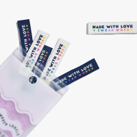 WOVEN LABEL MADE WITH LOVE & SWEAR WORDS (6 pcs)