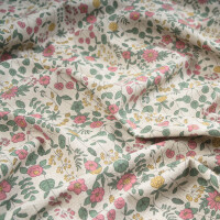 CANVAS PINK & YELLOW FLOWERS NATURAL