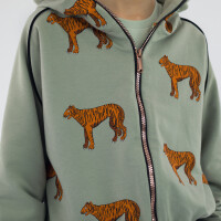 FRENCH TERRY TIGERS SEAGRASS GREEN