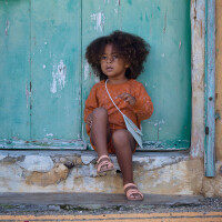 FRENCH TERRY PATTERN STRIPES AUTUMNAL BROWN