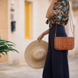 CANVAS GABARDINE TWILL PATTERN STRIPES AUTUMNAL BROWN