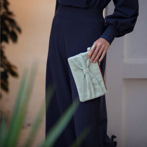 LINEN/VISCOSE LINES 2N MERCURY GREEN