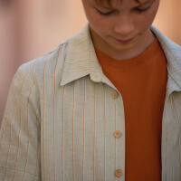 LINEN/VISCOSE LINES 2N MERCURY GREEN