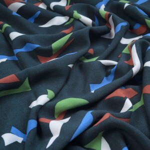 VISCOSE ABSTRACT SHAPES BLACK