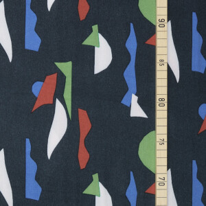 VISCOSE ABSTRACT SHAPES BLACK