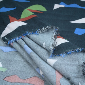 VISCOSE ABSTRACT SHAPES BLACK