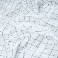 DOUBLE GAUZE GRID WHITE/GREEN