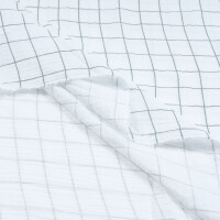 DOUBLE GAUZE GRID WHITE/GREEN
