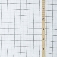 DOUBLE GAUZE GRID WHITE/GREEN