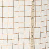 DOUBLE GAUZE GRID ECRU/TOFFEE